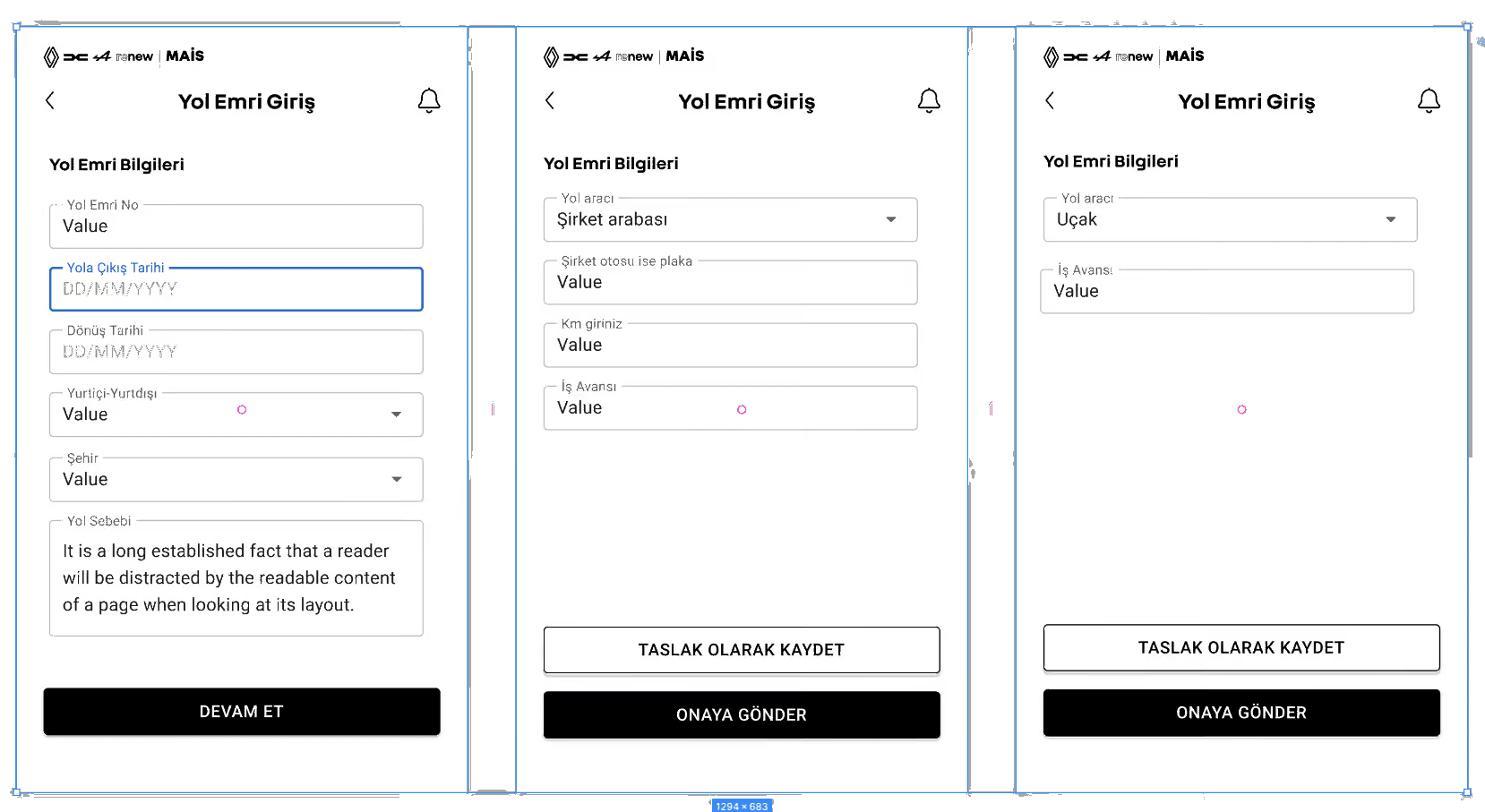 Mais Port mobile travel authorisation entry flow