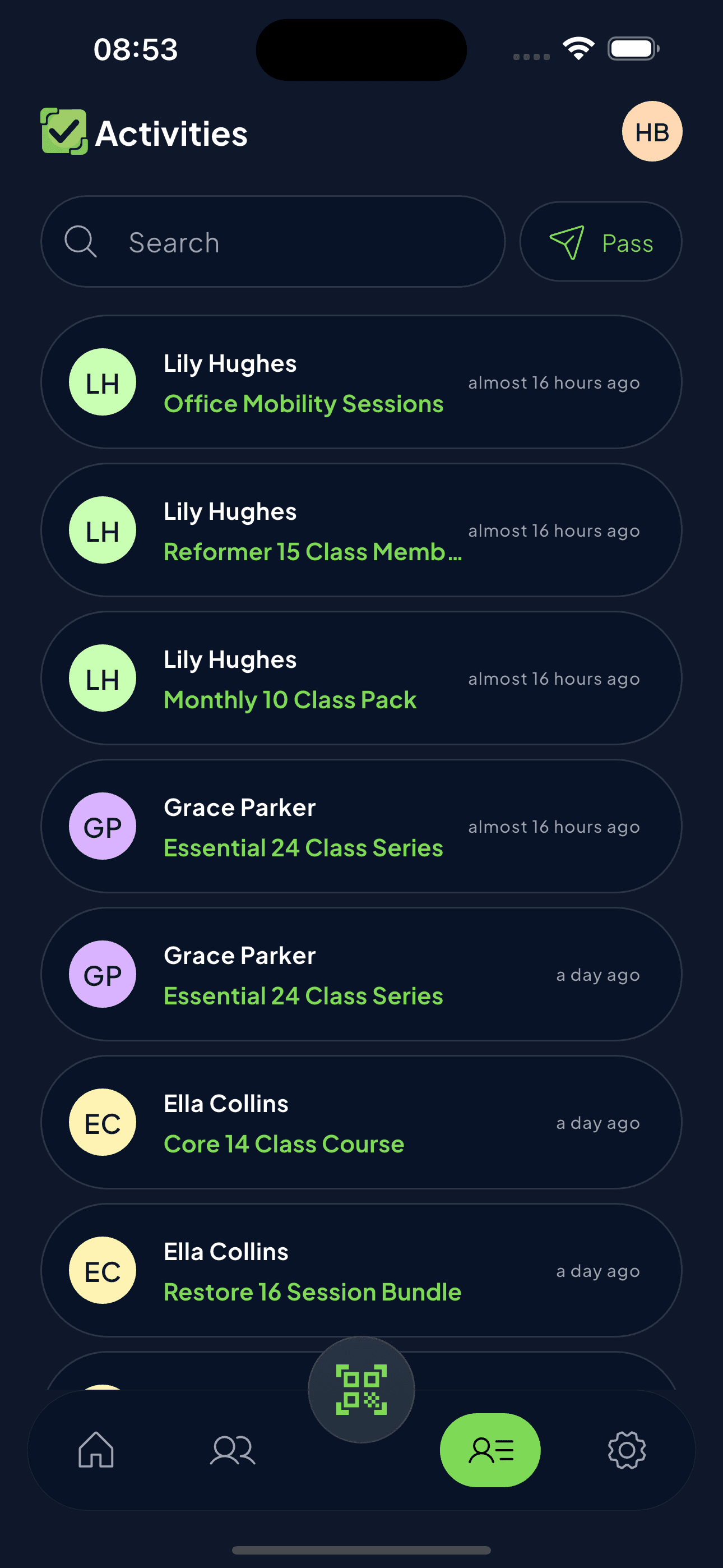 Getch full activities list