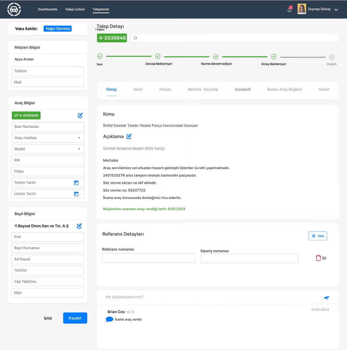 İkam case detail page